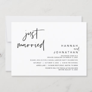 Net Getrouwd, Trouw Elopement Feest Kaart
