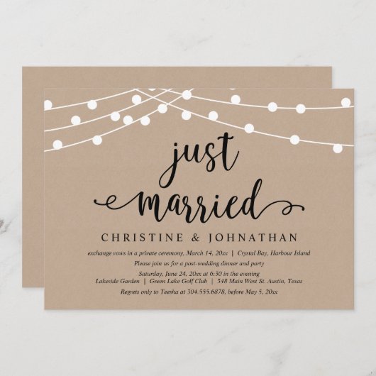 Net Getrouwd, Trouwfeest Kaart (Voorkant / Achterkant)