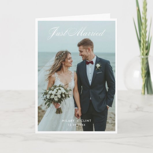 Net Getrouwd Trouwfoto Uitklapbare Aankondiging (Voorkant)