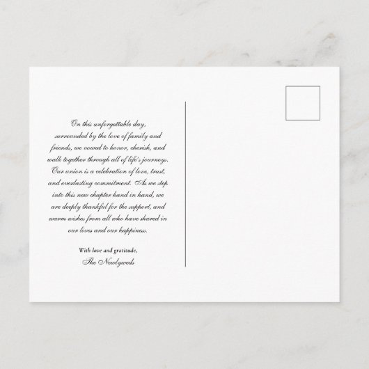 Net Getrouwd Trouwkaart Vouwkaart Aankondigingskaart (Achterkant)