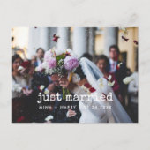 Net getrouwd  typemachine trouwfoto briefkaart (Voorkant)