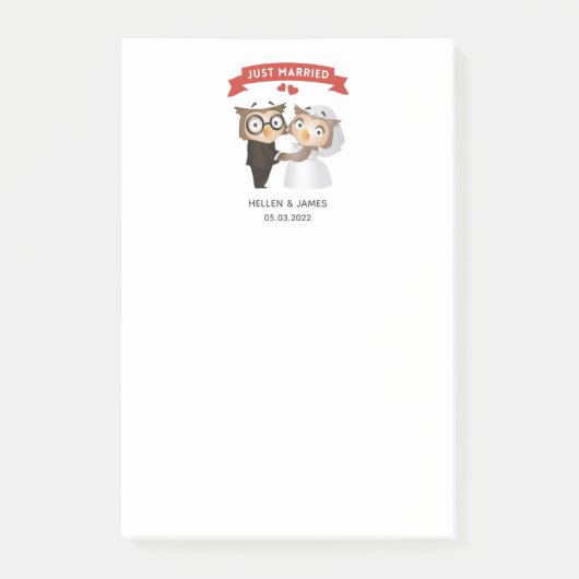 Net Getrouwd Uil Huwelijk  Post-it® Notes (Voorkant)