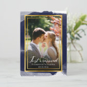 Net getrouwd Uitnodiging | Abstracte bruiloft (Staand voorkant)