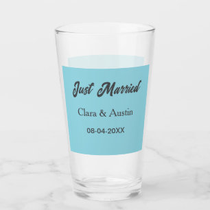 Net getrouwd voeg naam koppel datum jaar huwelijk glas