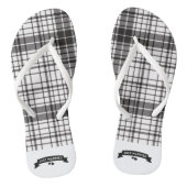 Net getrouwd zwart en wit plaid teenslippers (Voetbed)