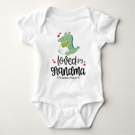 Net Hatched Green Dinosaur - geliefd bij oma Romper