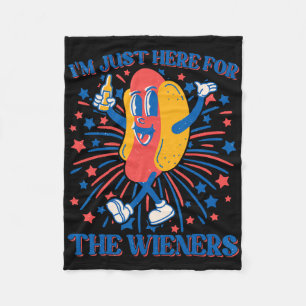 Net hier voor de Wieners Hot Dog Funny 4th of Jul Fleece Deken