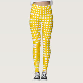 net met gele vierkante mazen leggings