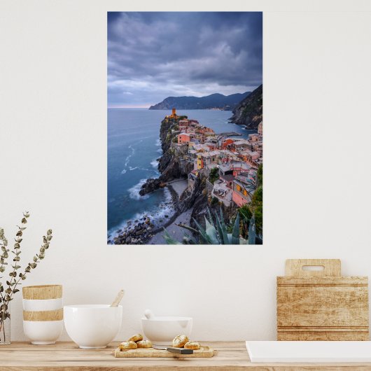 Net na zonsondergang | Vernazza, Cinque Terre, Ita Poster (Keuken)