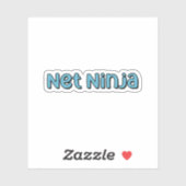 Net Ninja Blauw Retro Pickleball Tekst Sticker (Vel)