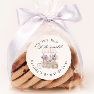 Net Van De Markt Boho Bloemen Kar Bruids- Ronde Sticker