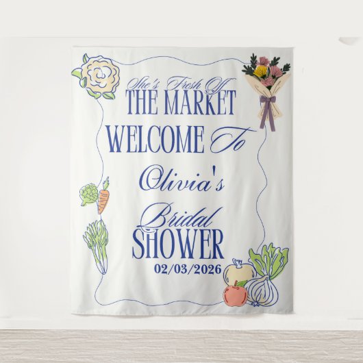 Net van de markt Bruids douche Welkom bij Wandkleed (Voorkant)