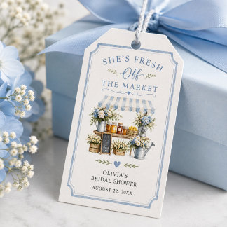 Net Van De Markt Bruidsdouche Blauw En Wit Cadeaulabel