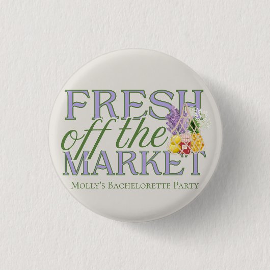 Net Van De Markt Bruidsfeest Ronde Button 3,2 Cm (Voorkant)