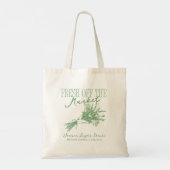 Net van de markt groene bruidsdouche tote bag (Achterkant)