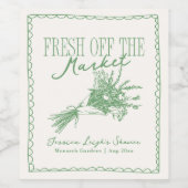 Net van de Markt Groene Bruidsmeubelshower Wijn Etiket (Enkel label)