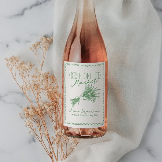 Net van de Markt Groene Bruidsmeubelshower Wijn Etiket