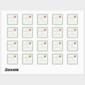 Net van de markt salie gingham bruiloft dank je vierkante sticker (Vel)