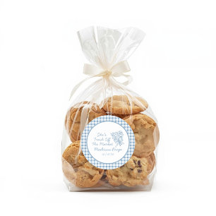 Net Van De Markt Whimsical Blauwe Bruidsdouche Ronde Sticker