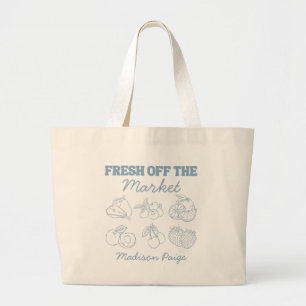Net Van De Markt Whimsical Blauwe Bruiloft Borrel Grote Tote Bag