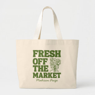 Net van de Markt Whimsical Groene Bruidsdouche Grote Tote Bag