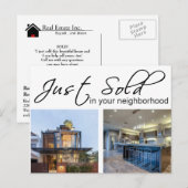 NET VERKOCHT briefkaart onroerend goed (Voorkant / Achterkant)