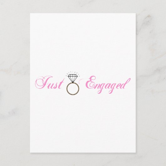 Net Verliefd (Verlovingsring Met Diamant) Aankondigingskaart (Voorkant)