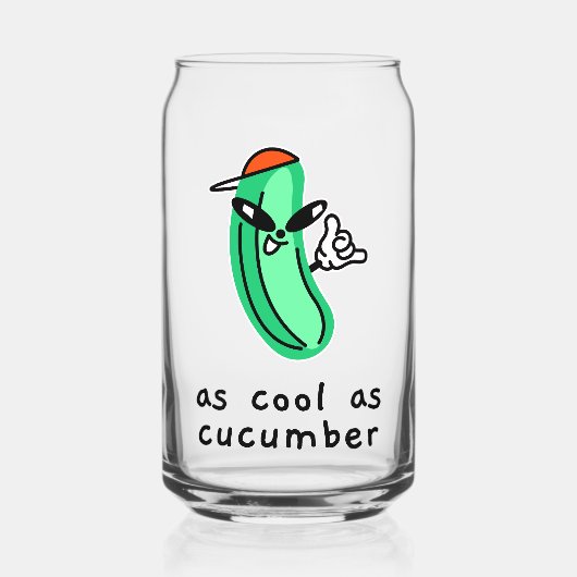 Net zo cool als Komkommer – Blikje Blikvorm Glas (Voorkant)