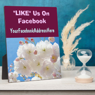 Net zoals wij op Facebook Plaque Signs Spring Blos Fotoplaat