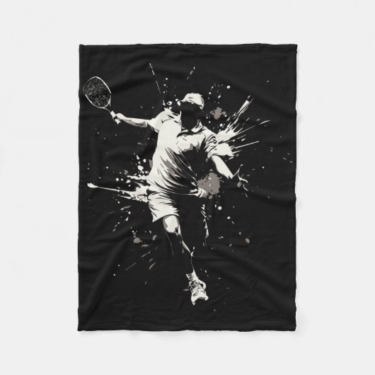 Netall Court Game Paint Splash Dminton Player Boy Fleece Deken (Voorkant)