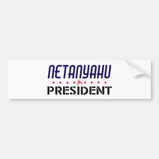 Netanyahu voor President Bumpersticker (Voorkant)