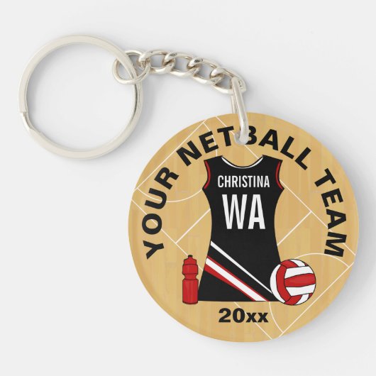  netball acryl sleutelhanger (Voorkant)