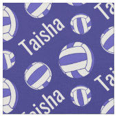 Netball blauw wit naam sport patroon stof (Close Up)