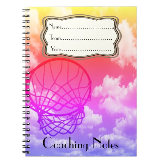 Netball Coaching Notes Thema Gepersonaliseerd Notitieboek (Voorkant)