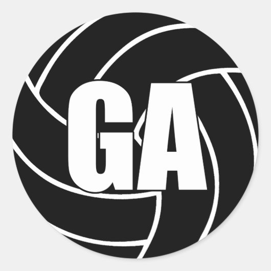 Netball Goal Attack, GA, netball Team Stickers (Voorkant)