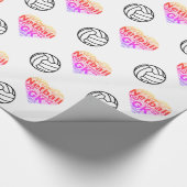Netball Heart en Ball Design Cadeaupapier (Hoek)