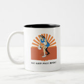 Netball Mok Eat. Slaap. Draaien. Herhaal. Grappig  (Links)