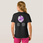 Netball paars white out teamnamen T-Shirt (Achterkant volledig)