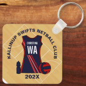 Netball Player Team Sleutelhanger (Achterkant)