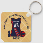 Netball Player Team Sleutelhanger (Achterkant)
