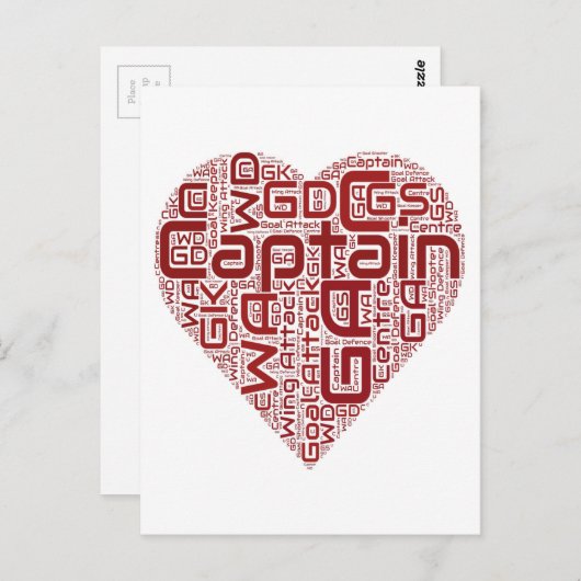 Netball Positioneerontwerp Briefkaart (Voorkant / Achterkant)