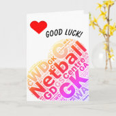 Netball Positions Heart Design Veel succes Kaart (Gele Bloem)