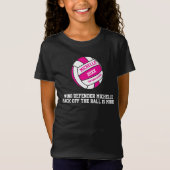 Netball roze witte voorvechter t-shirt (Voorkant)