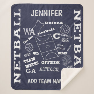 Netball speler krijtbord stijl sherpa deken