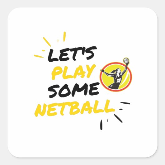 Netball-speler Vierkante Sticker (Voorkant)