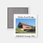 Netcher RD Overdekte brug Ashtabula County Ohio Magneet (Voorkant / Achterkant)
