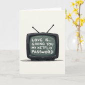 Netflix Password Sharing Love Card Kaart (Gele Bloem)