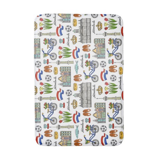 Netherland Doodle Pattern Badmat (Voorkant Verticaal)