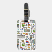 Netherland Doodle Pattern Bagagelabel (Voorkant verticaal)