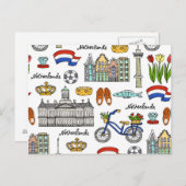 Netherland Doodle Pattern Briefkaart (Voorkant / Achterkant)